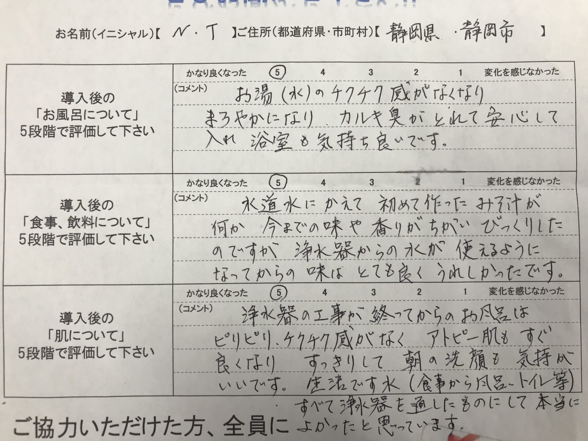 ご愛用者様の声 みそ汁の味や香りがちがいびっくり お風呂もキッチンもコレ1台で浄水に セントラル浄水器refine